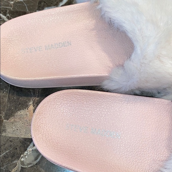 Steve Madden Faux Fur Slides US 8 Pink - Picture 5 of 8